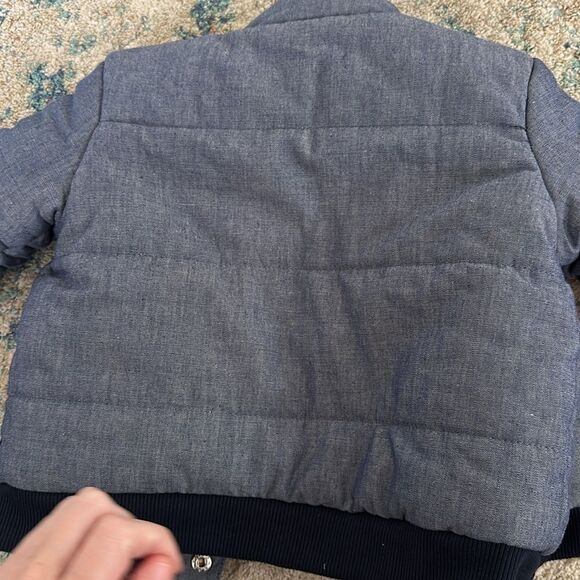 Like New 7 For All Mankind Sherpa lined Blue and Brown coat - Picture 6 of 6